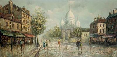 unknow artist Henri Royer Montmartre sous la pluie China oil painting art
